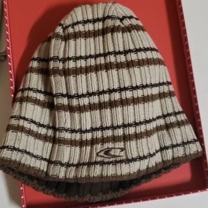 Mens o'neill reversible beanie brown/tan